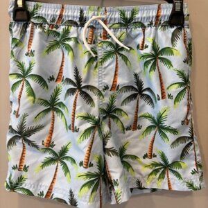 Janie and Jack Recycled Palm Tree Swim Trunk - Size 10